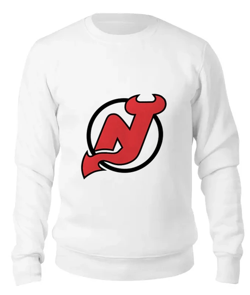 Заказать свитшот в Москве. Женский свитшот хлопковый New Jersey Devils от BURNSHIRTS - готовые дизайны и нанесение принтов.