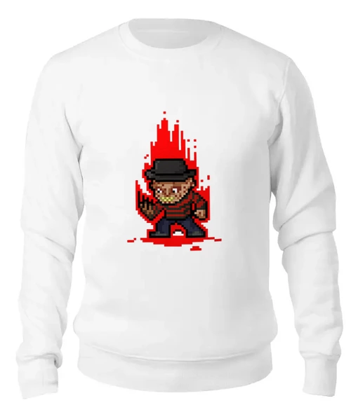 Заказать свитшот в Москве. Женский свитшот хлопковый Freddy Krueger (8-bit) от coolmag - готовые дизайны и нанесение принтов.