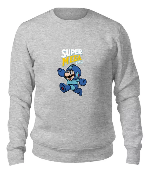 Заказать свитшот в Москве. Женский свитшот хлопковый Super Mario (Mega Man) от coolmag - готовые дизайны и нанесение принтов.