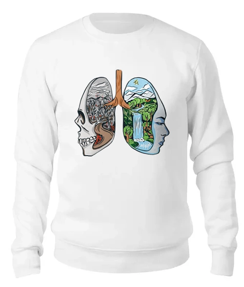 Заказать свитшот в Москве. Женский свитшот хлопковый Lungs Landscape от Павел Павел - готовые дизайны и нанесение принтов.