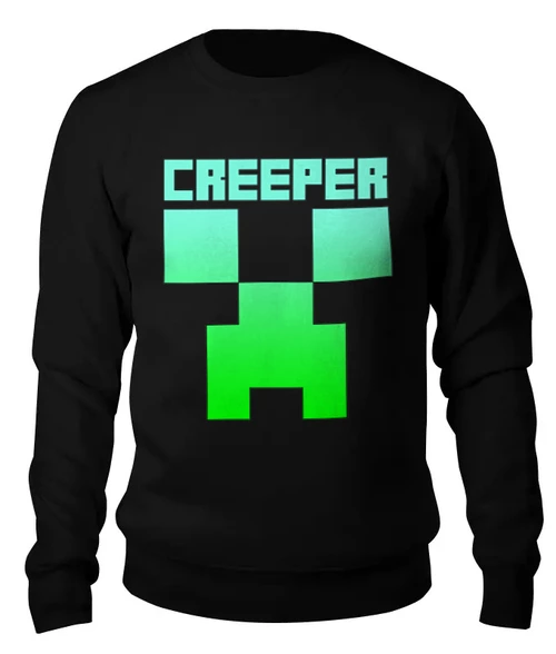 Заказать свитшот в Москве. Женский свитшот хлопковый MINECRAFT CREEPER от vista12761@rambler.ru - готовые дизайны и нанесение принтов.