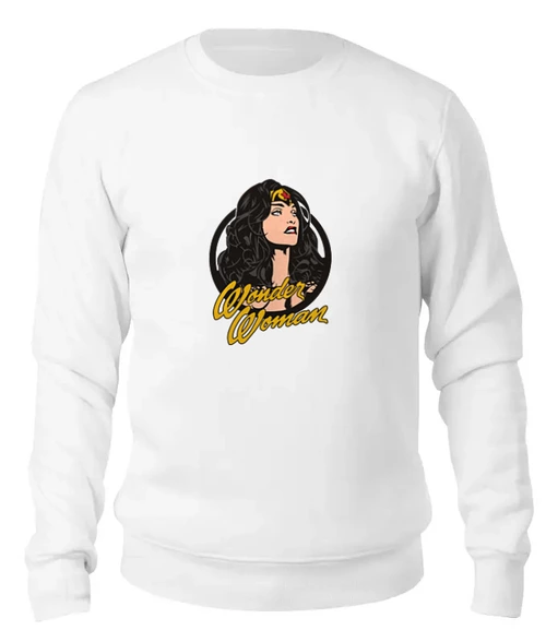 Заказать свитшот в Москве. Женский свитшот хлопковый Чудо-женщина (Wonder Woman) от fanart - готовые дизайны и нанесение принтов.