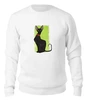 Заказать свитшот в Москве. Женский свитшот хлопковый Чёрная кошка от fanart - готовые дизайны и нанесение принтов.