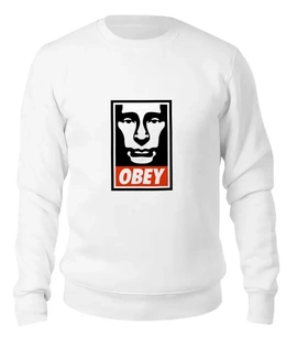 Заказать свитшот в Москве. Женский свитшот хлопковый Putin OBEY от LINGAM ART | lingam.ord@gmail.com - готовые дизайны и нанесение принтов.