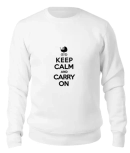 Заказать свитшот в Москве. Женский свитшот хлопковый Keep calm & Carry on от litium - готовые дизайны и нанесение принтов.