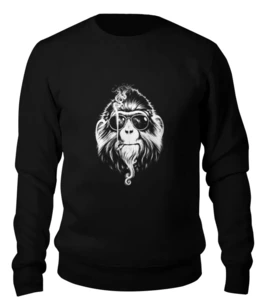 Заказать свитшот в Москве. Женский свитшот хлопковый Курящая горилла от printik - готовые дизайны и нанесение принтов.