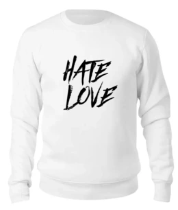 Заказать свитшот в Москве. Женский свитшот хлопковый Рэпер FACE Hate Love от philipp53@yandex.ru - готовые дизайны и нанесение принтов.