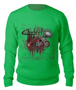 Заказать свитшот в Москве. Женский свитшот хлопковый Мотоцикл от T-shirt print  - готовые дизайны и нанесение принтов.