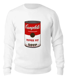 Заказать свитшот в Москве. Женский свитшот хлопковый Campbell's Soup (Энди Уорхол) от coolmag - готовые дизайны и нанесение принтов.