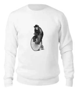 Заказать свитшот в Москве. Женский свитшот хлопковый Медведь на велосипеде от printik - готовые дизайны и нанесение принтов.