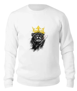 Заказать свитшот в Москве. Женский свитшот хлопковый Лев в короне от printik - готовые дизайны и нанесение принтов.