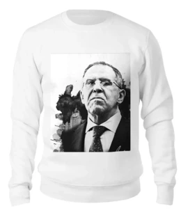 Заказать свитшот в Москве. Женский свитшот хлопковый Mr. Lavrov we love от Design Ministry - готовые дизайны и нанесение принтов.