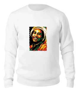 Заказать свитшот в Москве. Женский свитшот хлопковый Боб Марлей (Bob Marley) от coolmag - готовые дизайны и нанесение принтов.