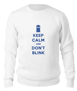 Заказать свитшот в Москве. Женский свитшот хлопковый Keep Calm and Don't Blink (Tardis) от coolmag - готовые дизайны и нанесение принтов.