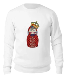 Заказать свитшот в Москве. Женский свитшот хлопковый Keep Calm Matryoshka  от Leichenwagen - готовые дизайны и нанесение принтов.