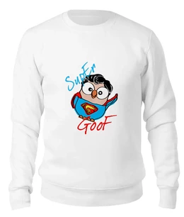 Заказать свитшот в Москве. Женский свитшот хлопковый Сова Супермен Суперсова Goofi от supersova - готовые дизайны и нанесение принтов.