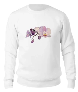 Заказать свитшот в Москве. Женский свитшот хлопковый ветка орхидеи от okonit - готовые дизайны и нанесение принтов.