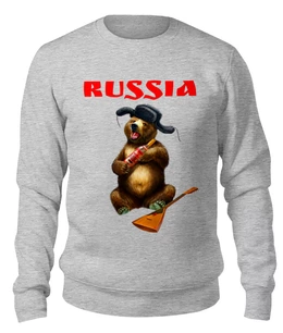 Заказать свитшот в Москве. Женский свитшот хлопковый Русский медведь  от T-shirt print  - готовые дизайны и нанесение принтов.