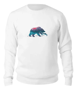 Заказать свитшот в Москве. Женский свитшот хлопковый Медведь на рыбалке от printik - готовые дизайны и нанесение принтов.