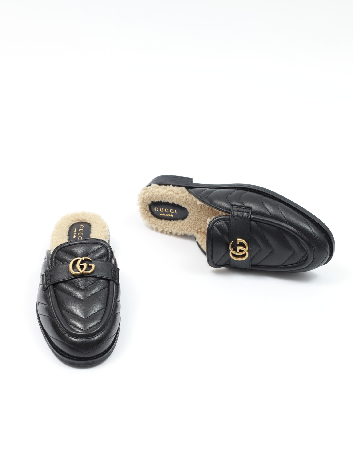 Gucci Fur Mules 38 5