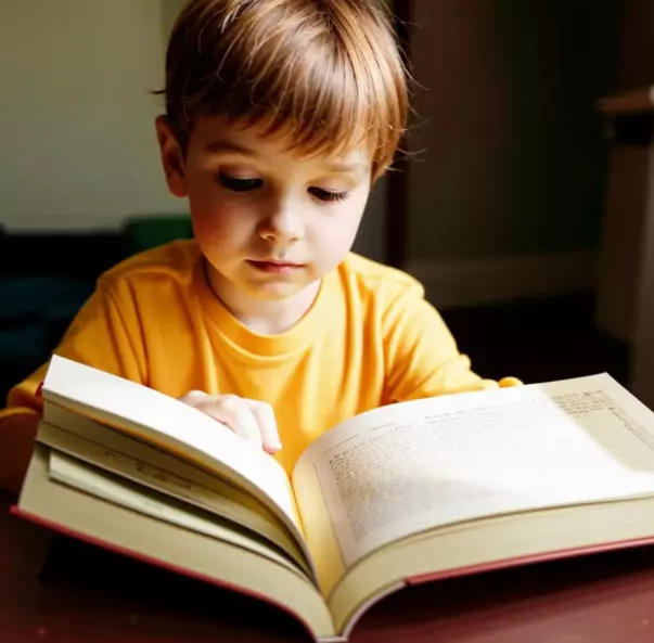Простой запрос: «ребёнок читает книгу».