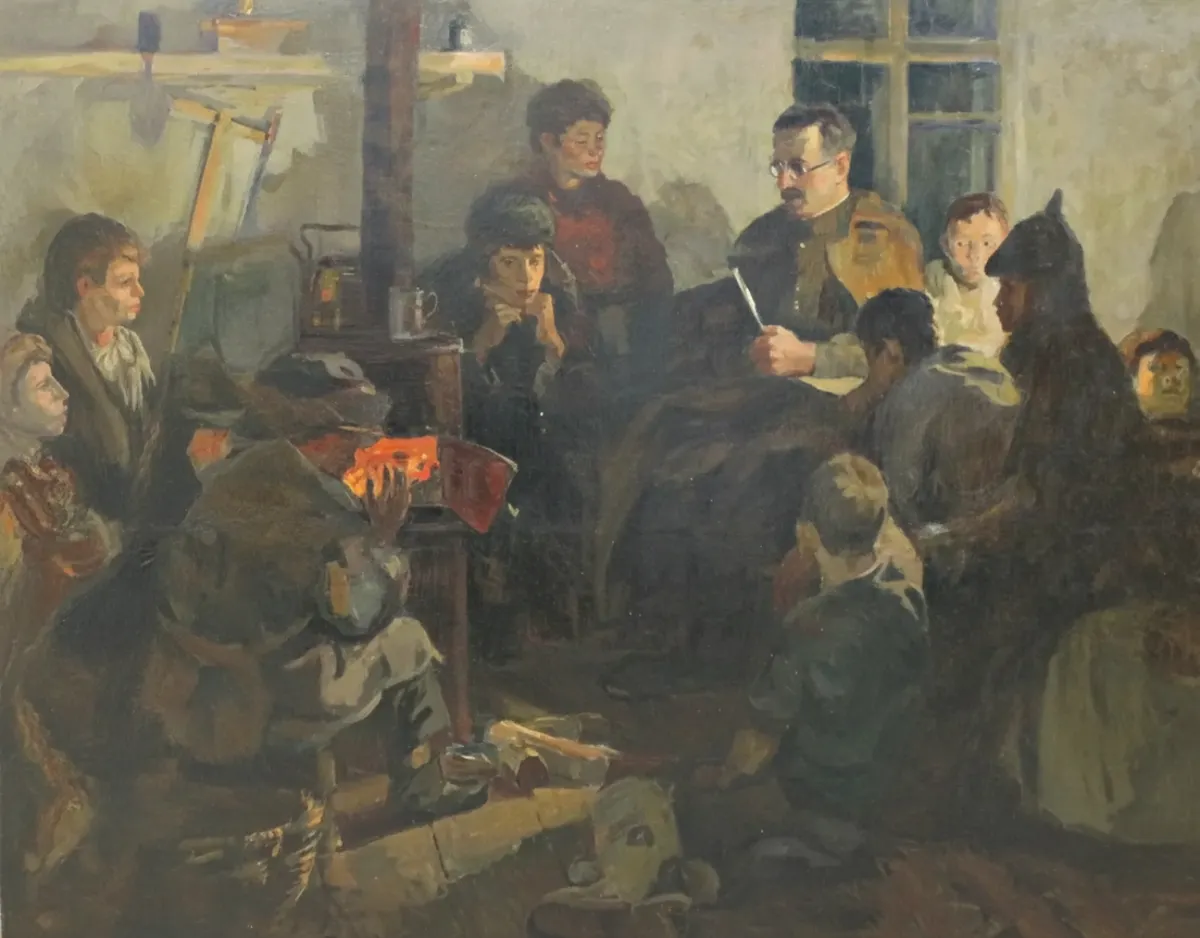 «А. С. Макаренко среди беспризорников» Вячеслав Владимирович Овчинников, 1958