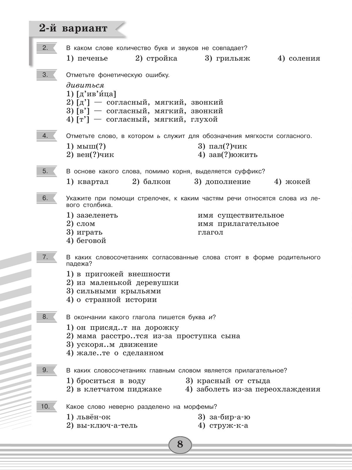 Русский язык. Диагностические работы. 6 класс 6