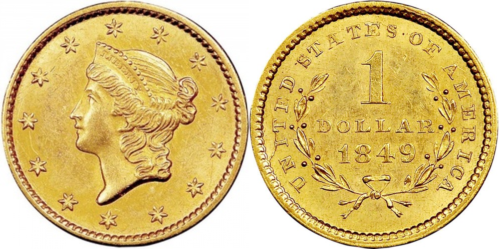 1 доллар (1849-1854)
