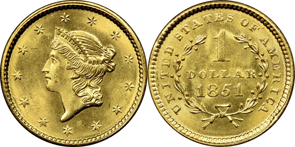 1 доллар (1849-1854)