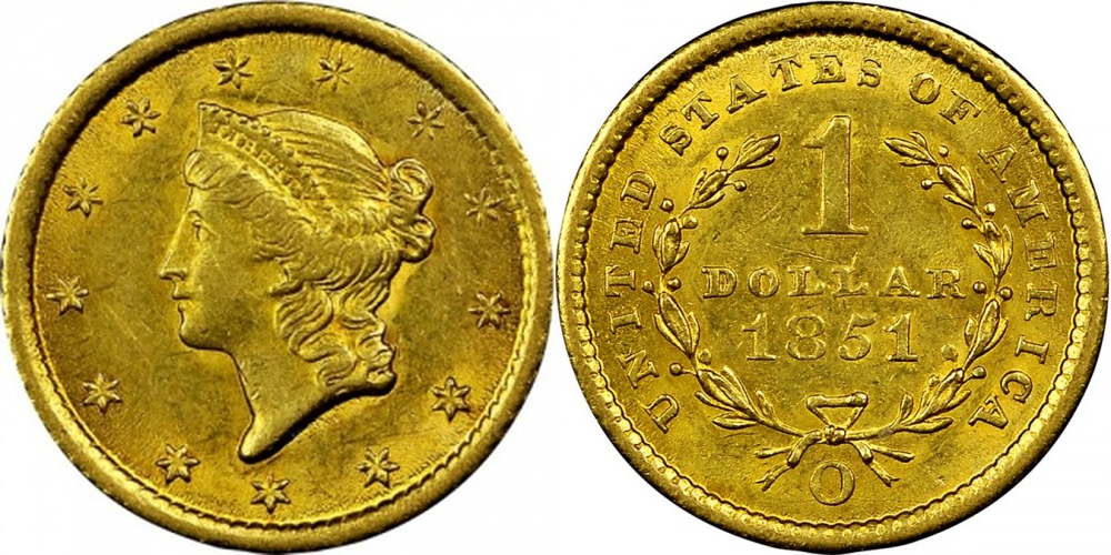 1 доллар (1849-1854)