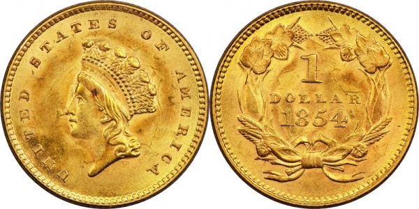 1 доллар (1854-1856)