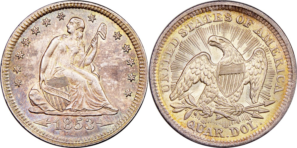 ¼ доллара (1853)