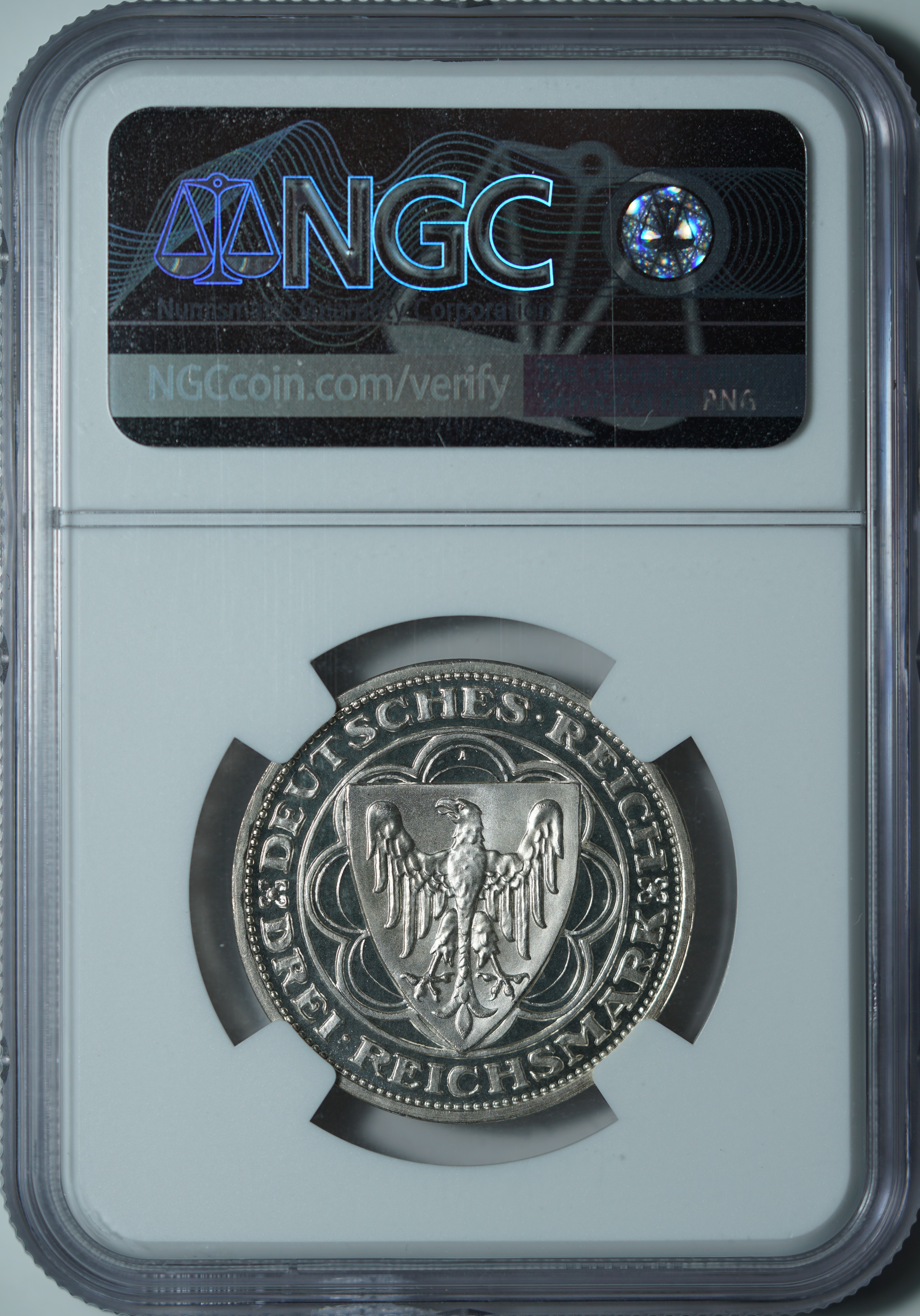 3 рейхсмарки 1931-A PF68 ULTRA CAMEO NGC