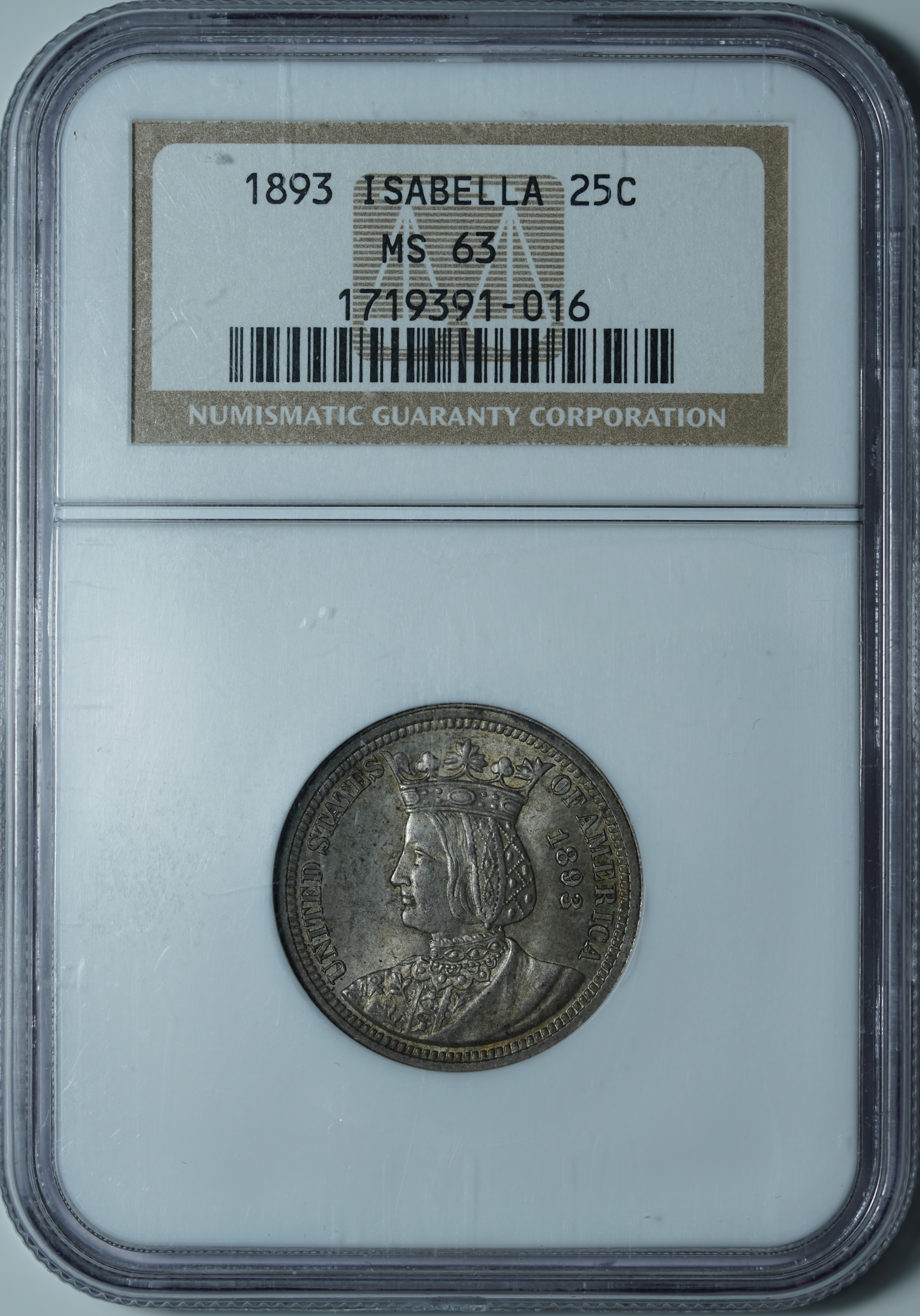 1/4 доллара 1893 MS63 NGC