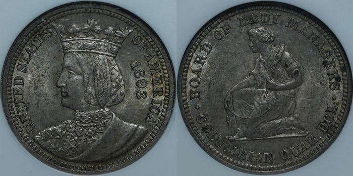 1/4 доллара 1893 MS63 NGC