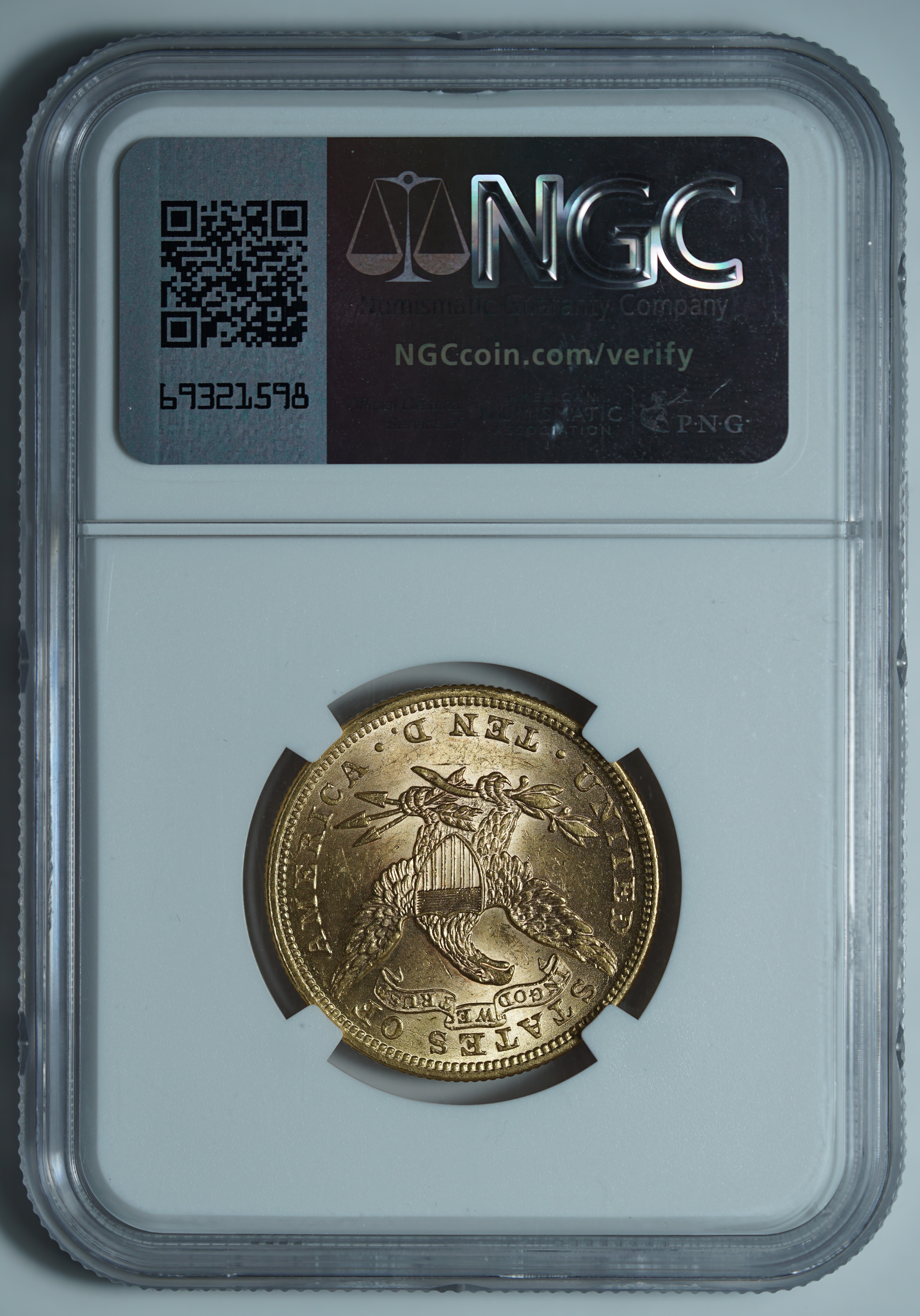10 долларов 1898 MS62 NGC