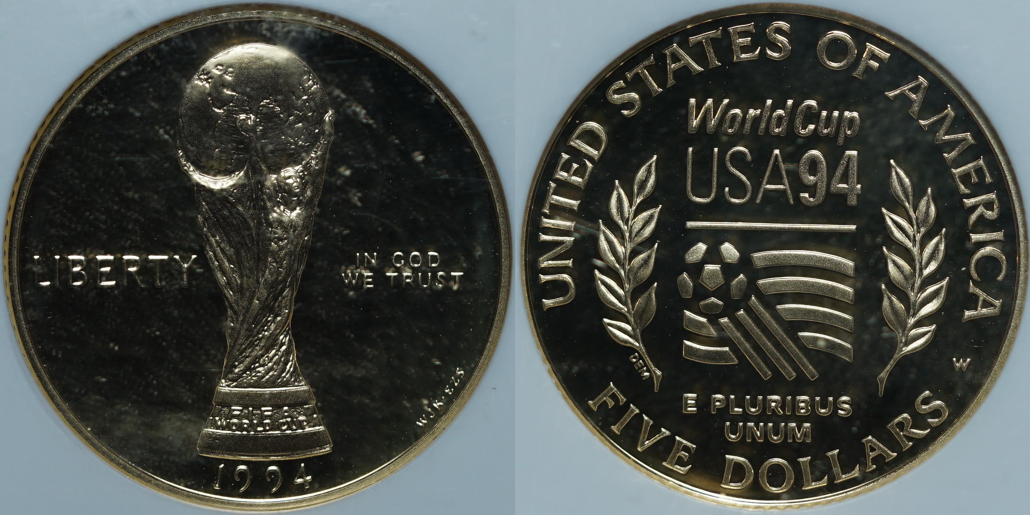 5 долларов 1994-W PF70 ULTRA CAMEO NGC