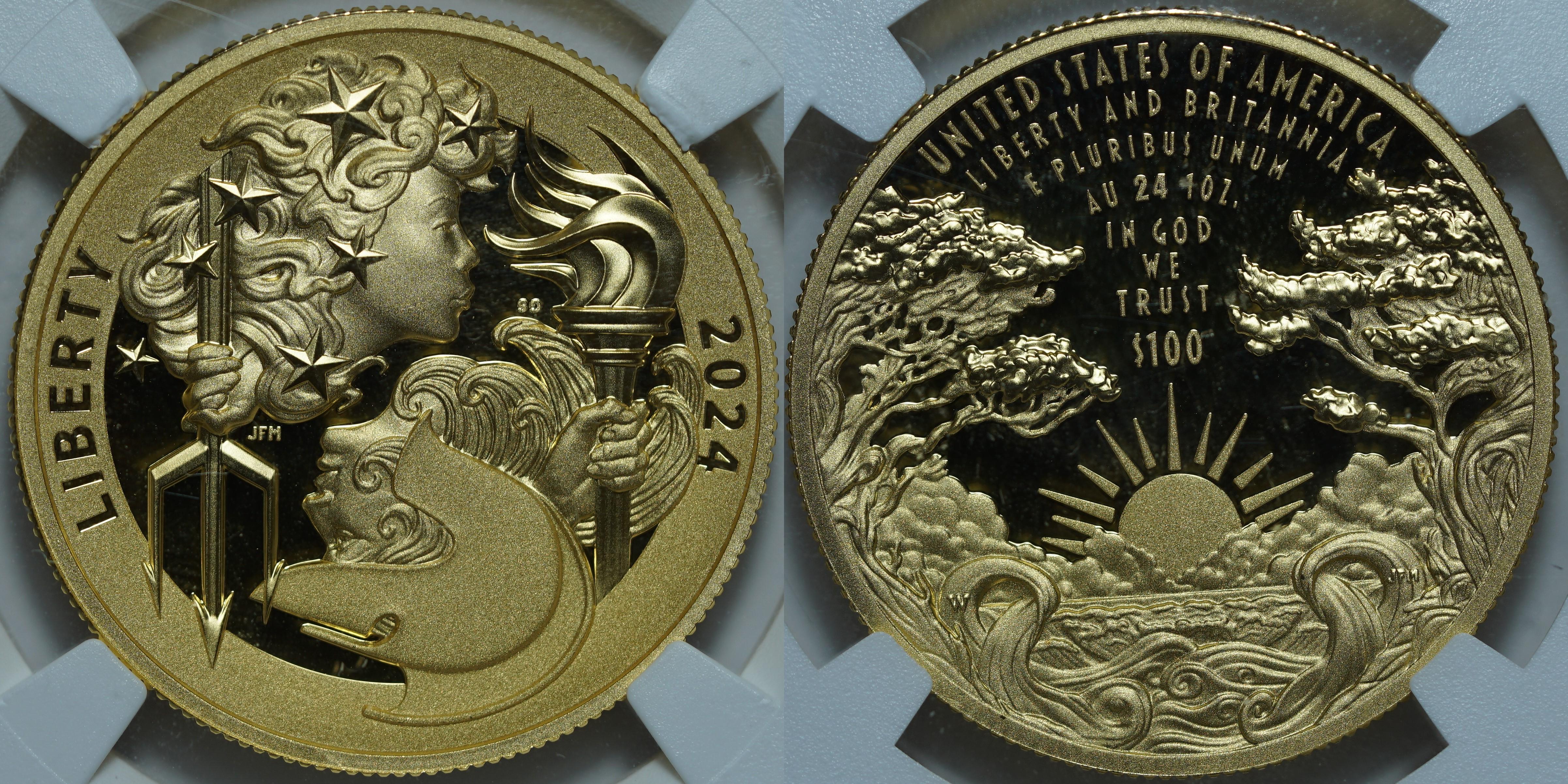 100 долларов 2024-W PF70 ULTRA CAMEO NGC