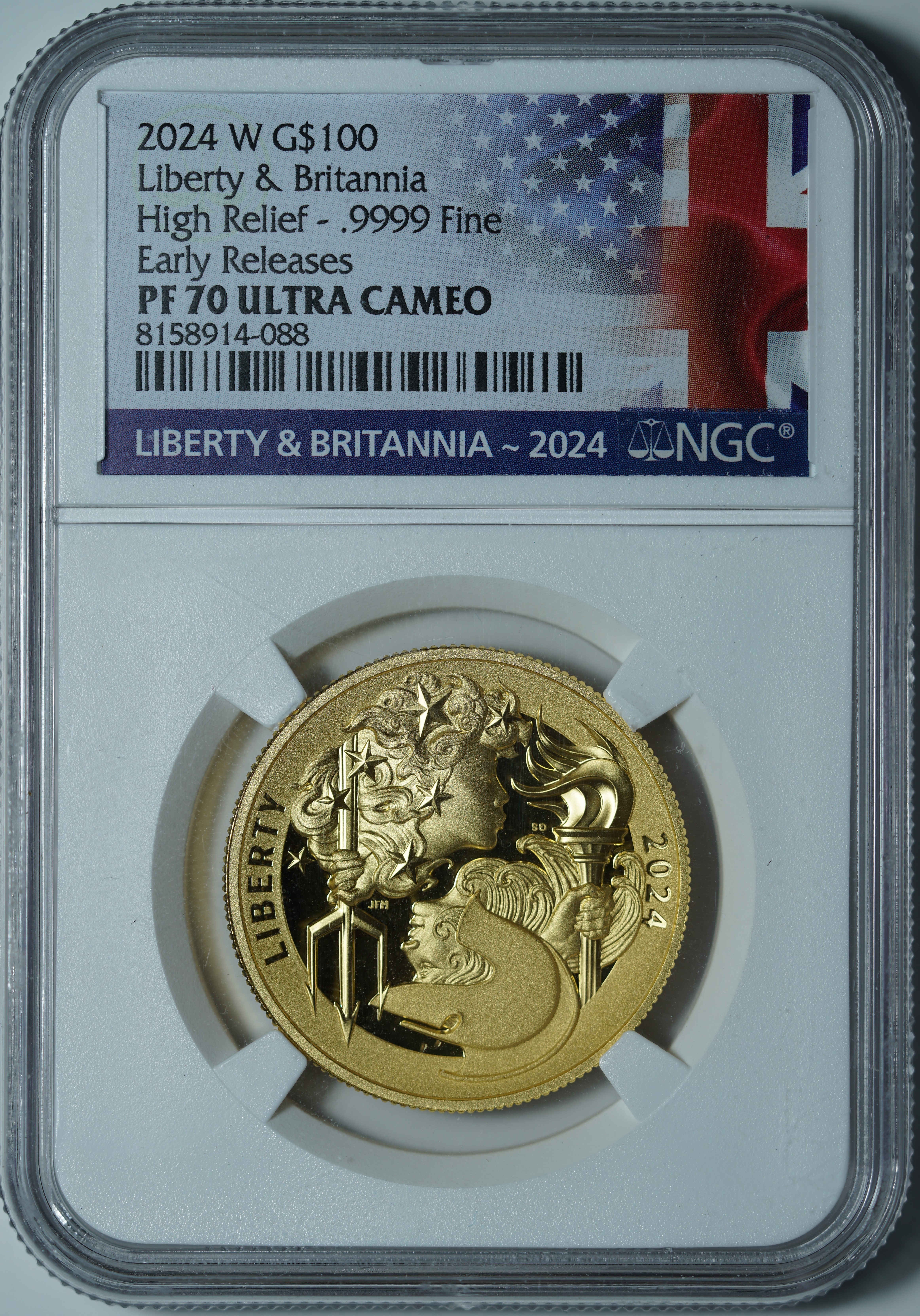 100 долларов 2024-W PF70 ULTRA CAMEO NGC