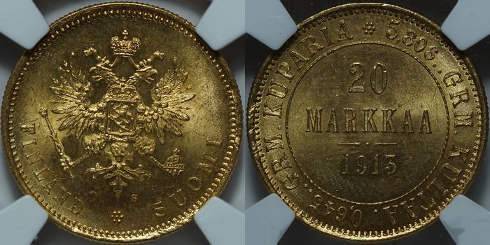 20 марок 1913-S MS 65+ NGC