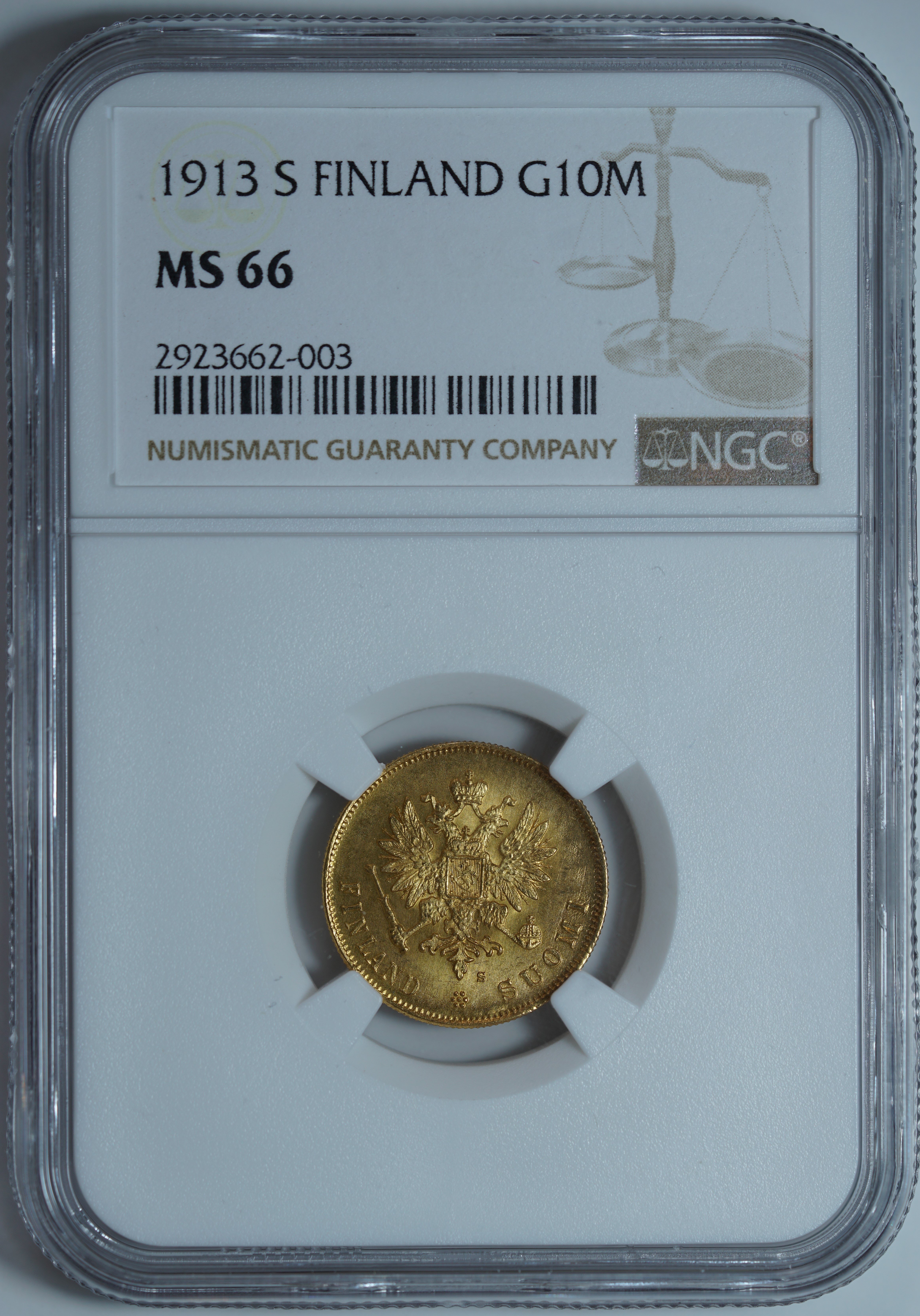 10 марок 1913-S MS66 NGC