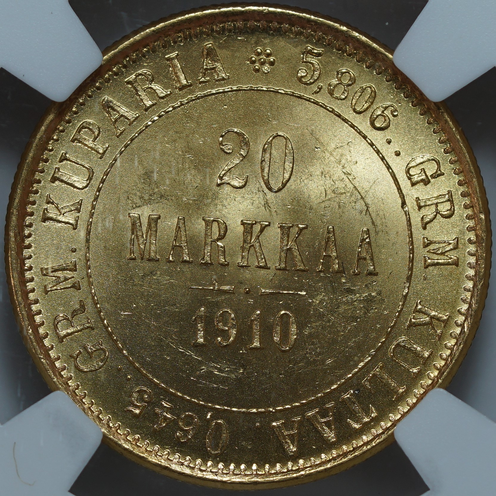 20 марок 1910-L MS64 NGC
