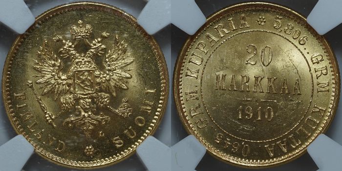 20 марок 1910-L MS64 NGC