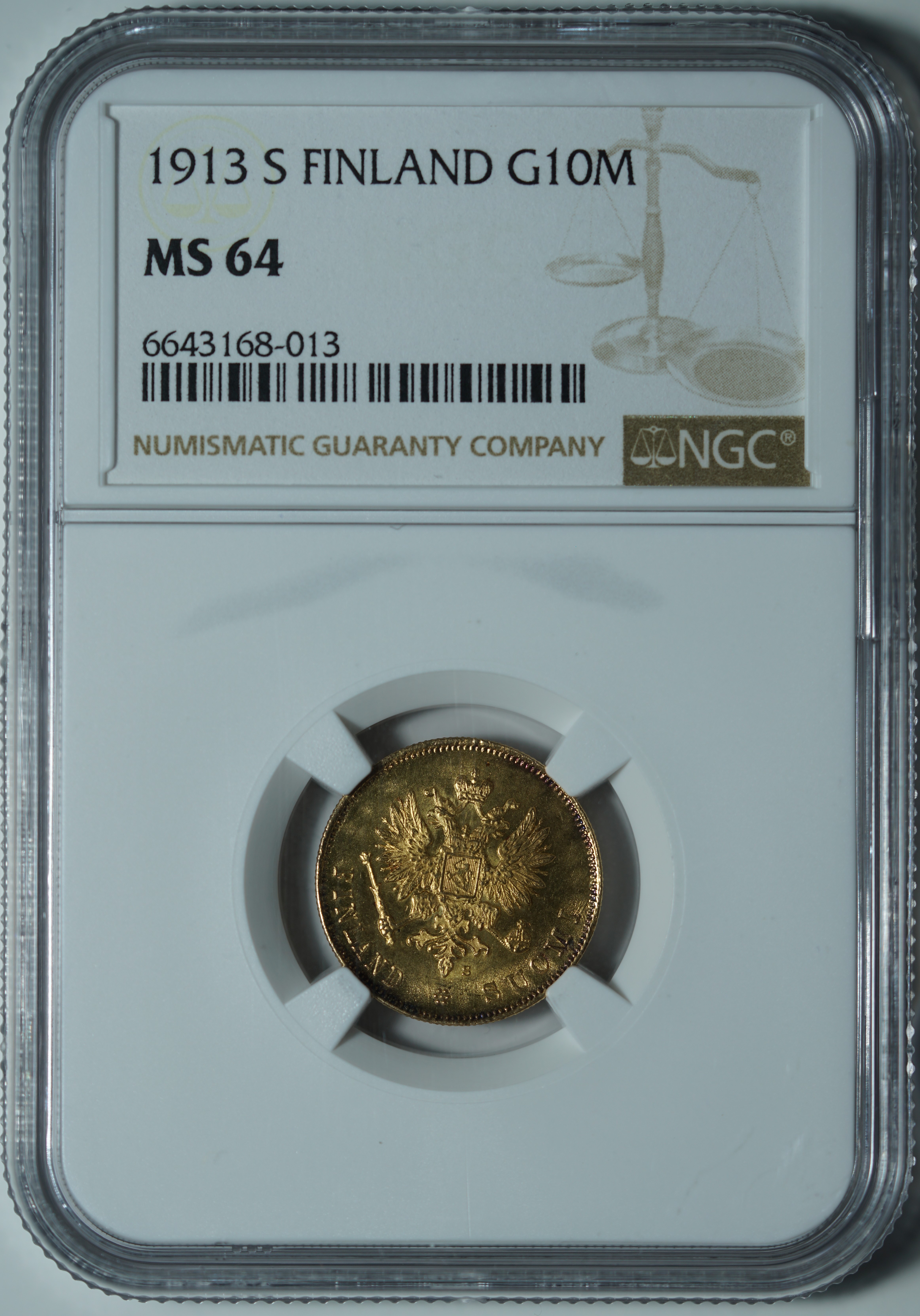 10 марок 1913-S MS64 NGC