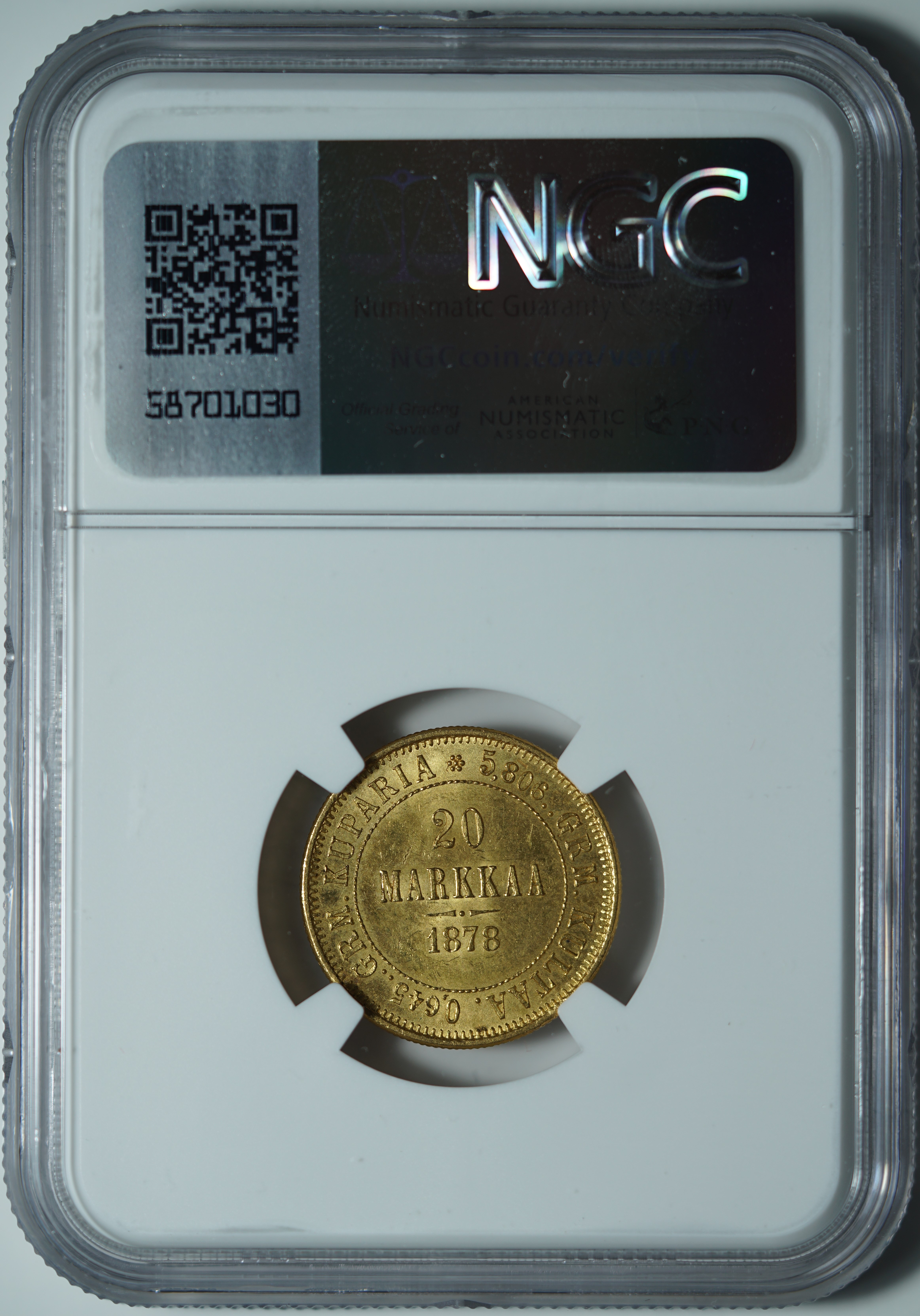 20 марок 1878-S MS64 NGC