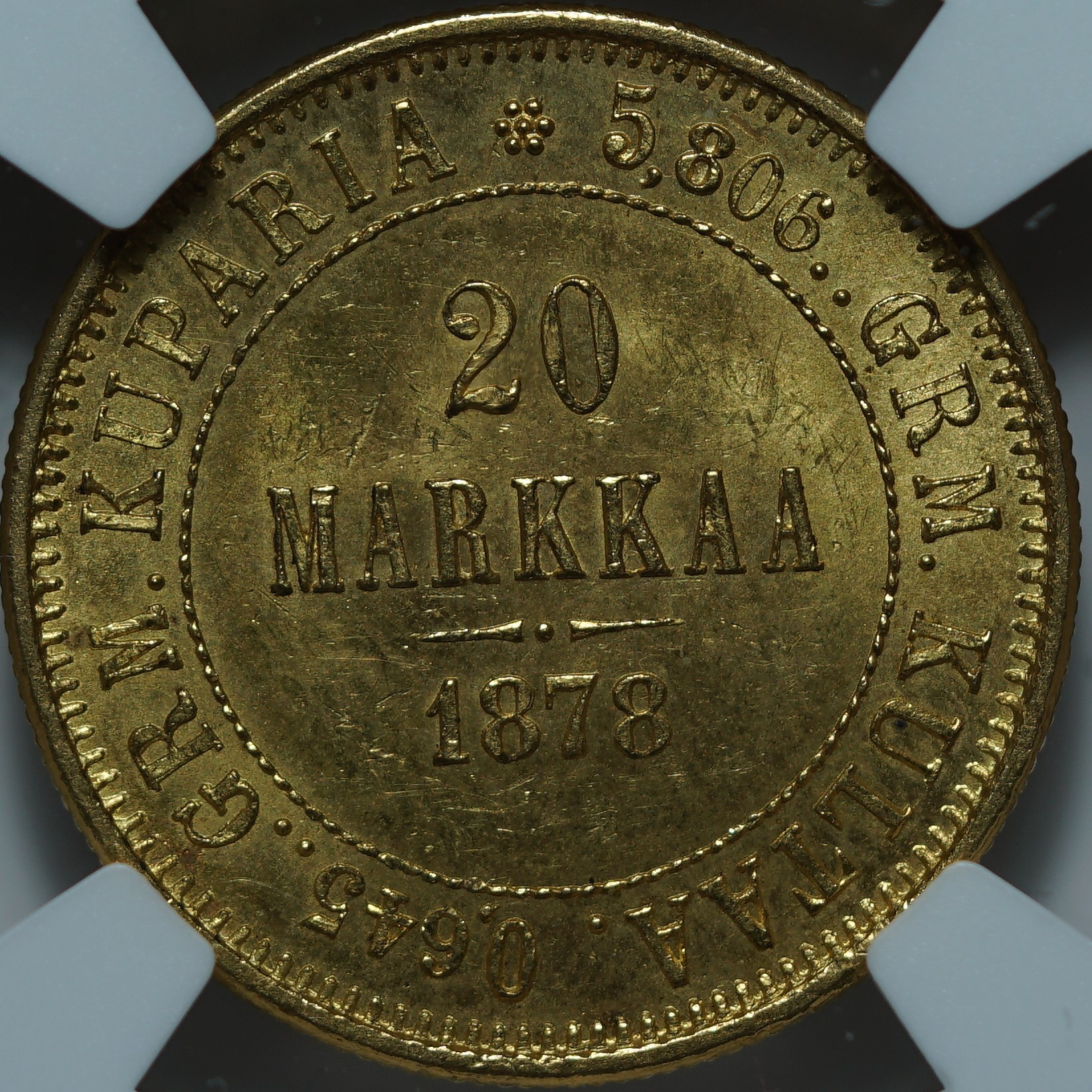 20 марок 1878-S MS64 NGC