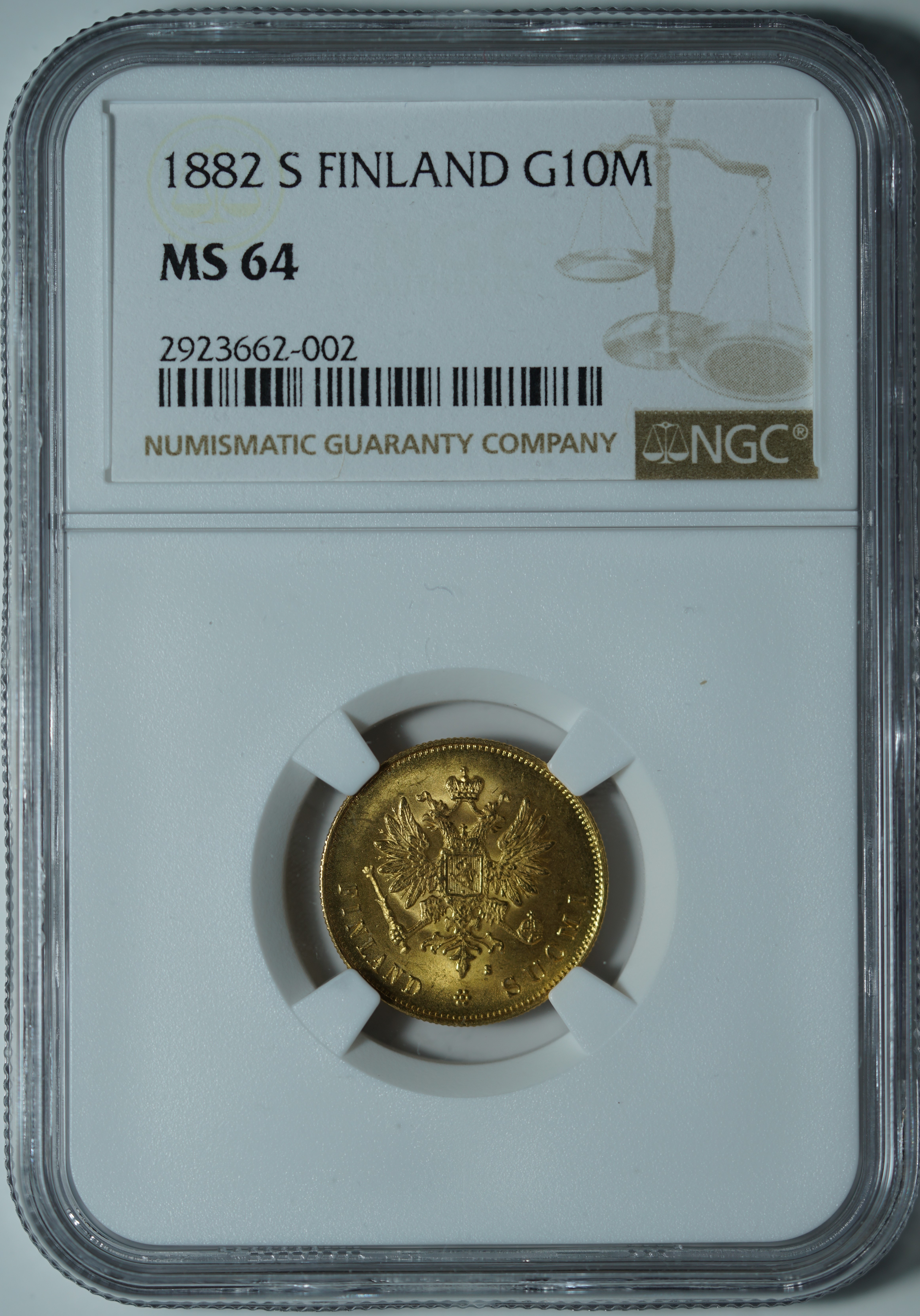 10 марок 1882-S MS64 NGC