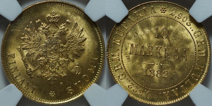 10 марок 1882-S MS64 NGC