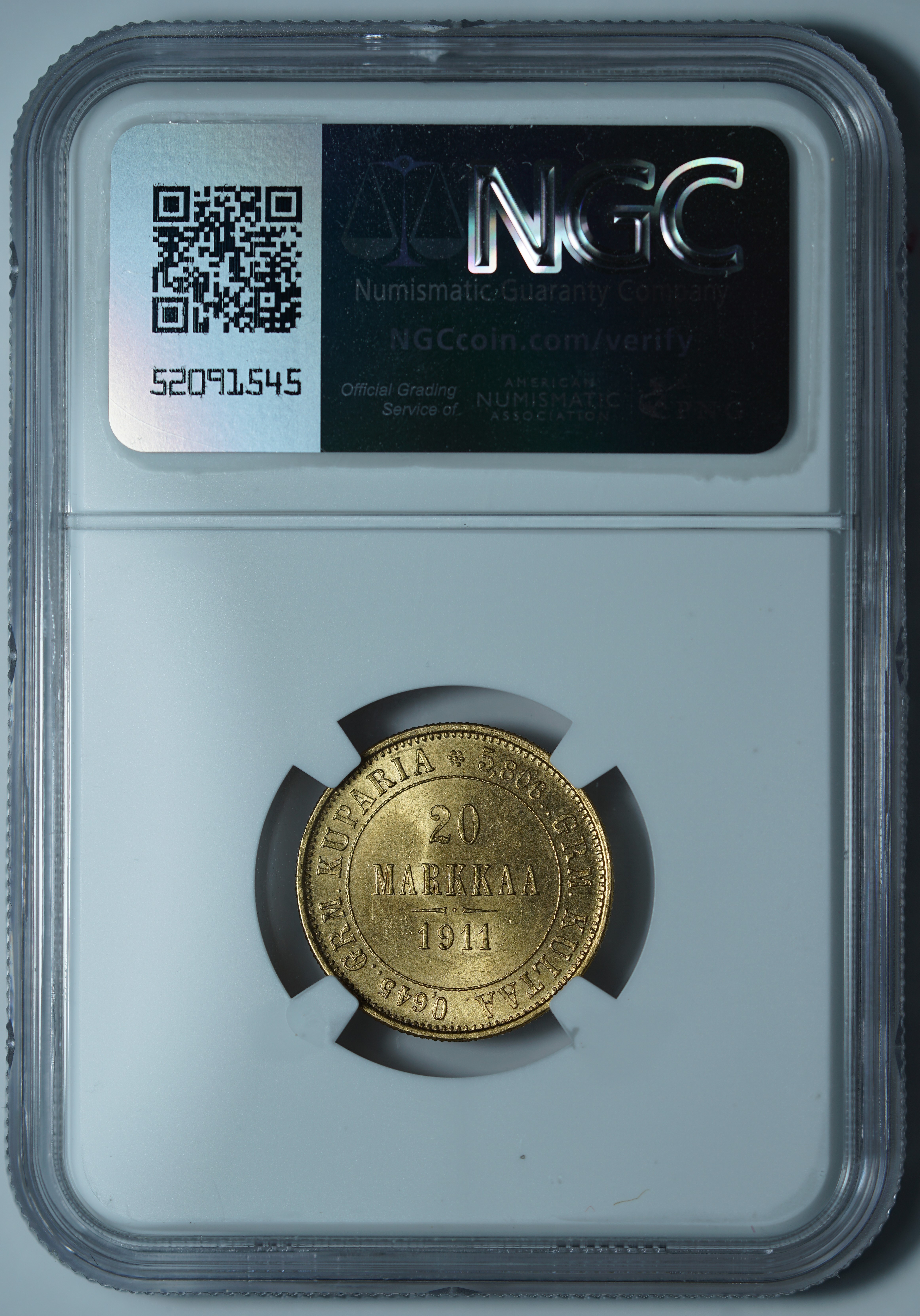 20 марок 1911-L MS64 NGC