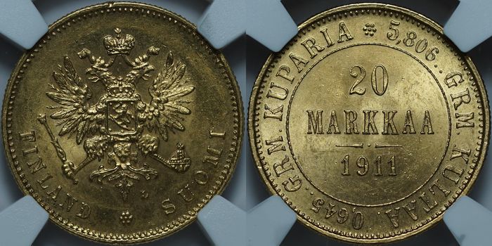 20 марок 1911-L MS64 NGC
